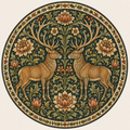 Highland Stag engraved jesmonite coasters, William Morris style print, Highland farmhouse gift, Croft & Cleo