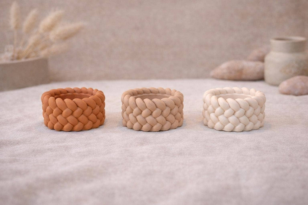 Handmade Braided Rope Tealight Holders Eco Nordic Decor