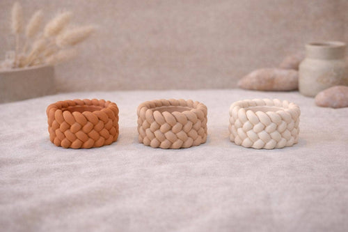 Handmade Braided Rope Tealight Holders Eco Nordic Decor
