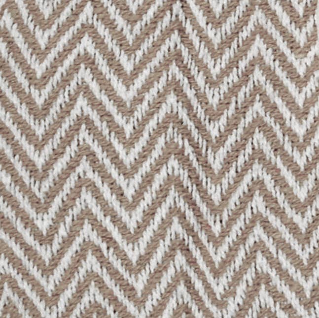 Tasselled fringe detail on the Moorland Herringbone Cotton Throw in Moss, Croft & Cleo