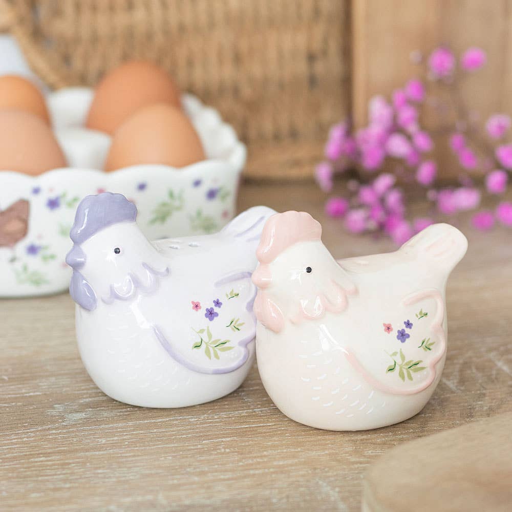 Salt & Pepper Shakers - Country Hen design