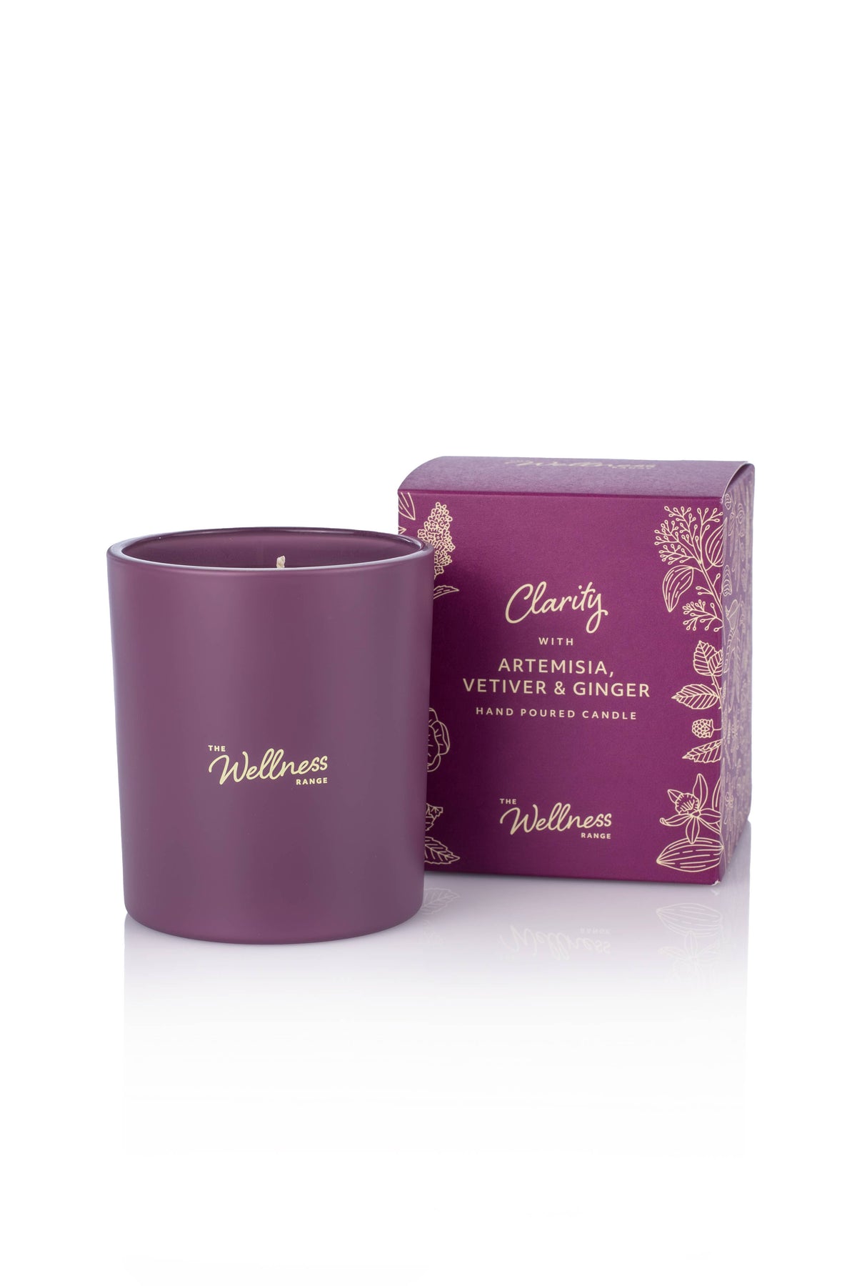 Clarity wellness glass candle with artemisia vetiver and ginger — purposeful focused vessel, Croft & Cleo