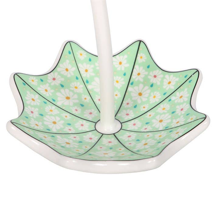 Floral umbrella trinket dish holding rings and small jewellery items, Croft & Cleo
