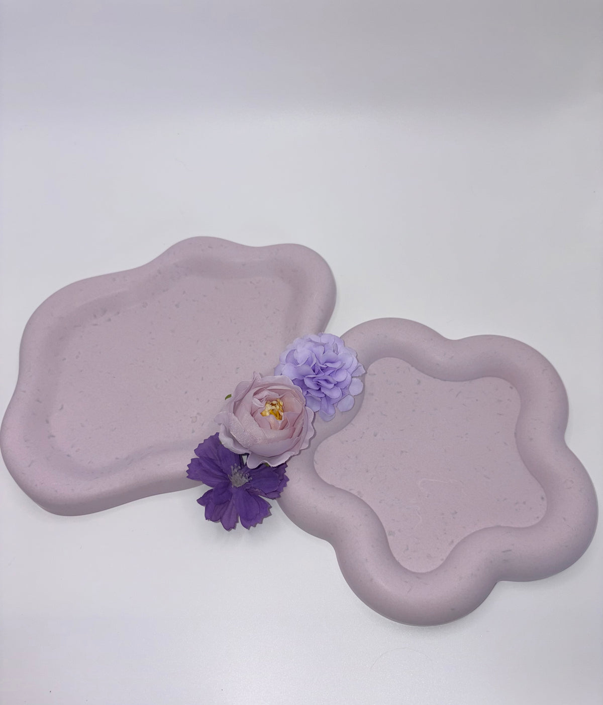 Star & Cloud Jesmonite Trinket Tray Set – close-up detail, Croft & Cleo