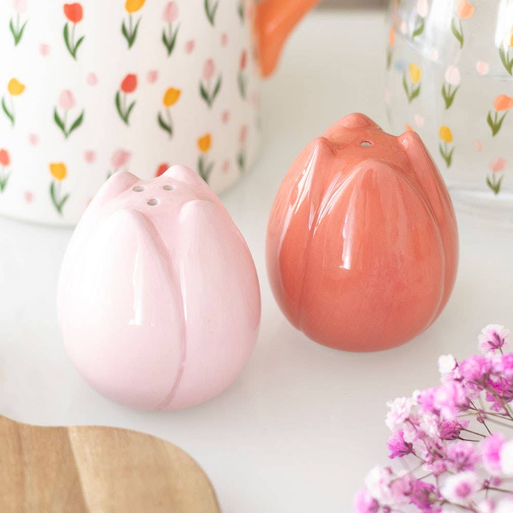 Salt & Pepper Shakers - Tulip Floral design