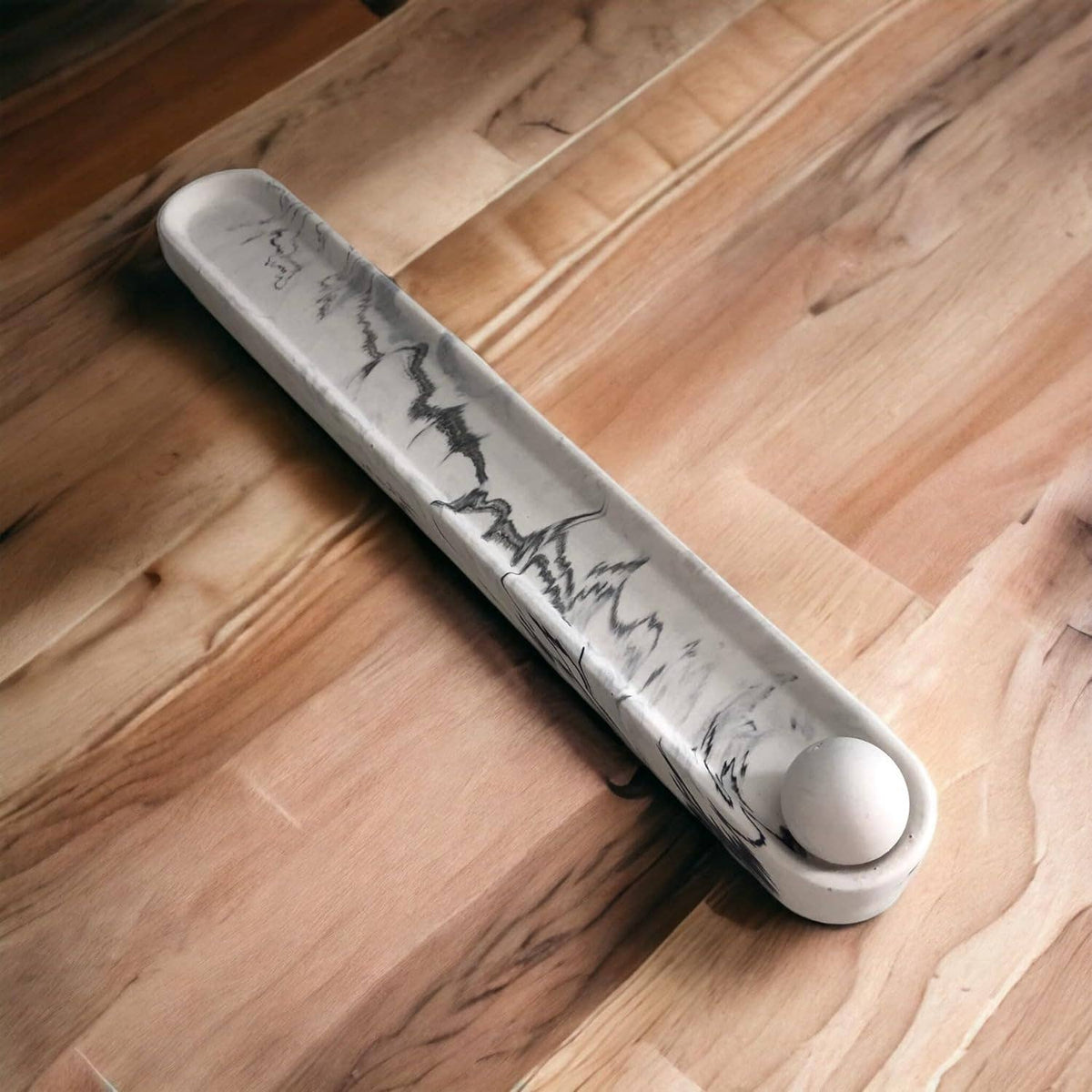 White & Grey Marble jesmonite incense holder, Croft & Cleo