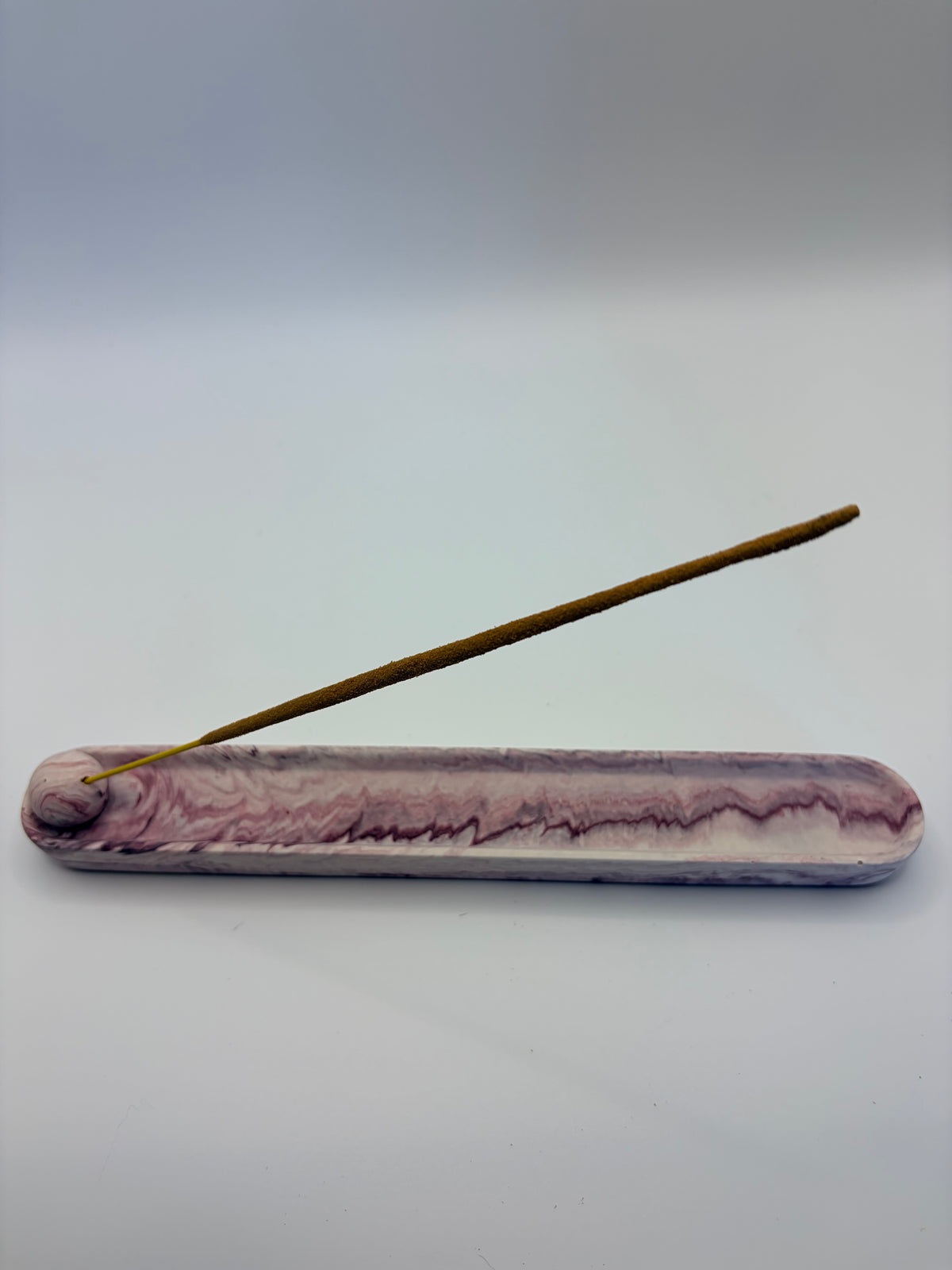 Jesmonite Marble Effect Incense Holder – alternate angle, Croft & Cleo