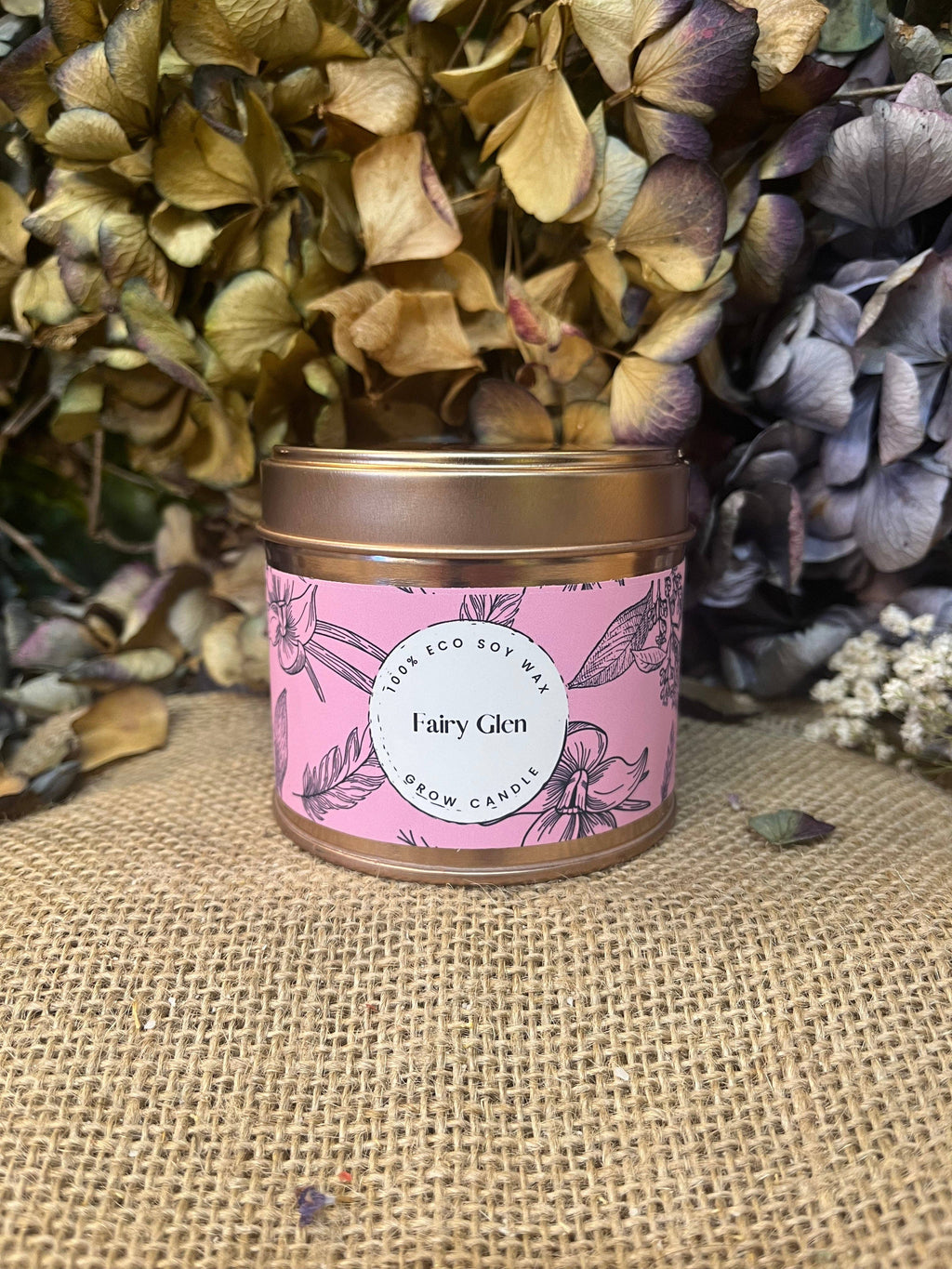 Grow Candle Fairy Glen with vanilla patchouli and sandalwood — dreamlike soft vessel, Croft & Cleo