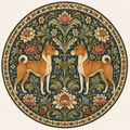 Basenji Dog William Morris Style Jesmonite Coasters, Highland Farmhouse Gift, Croft & Cleo