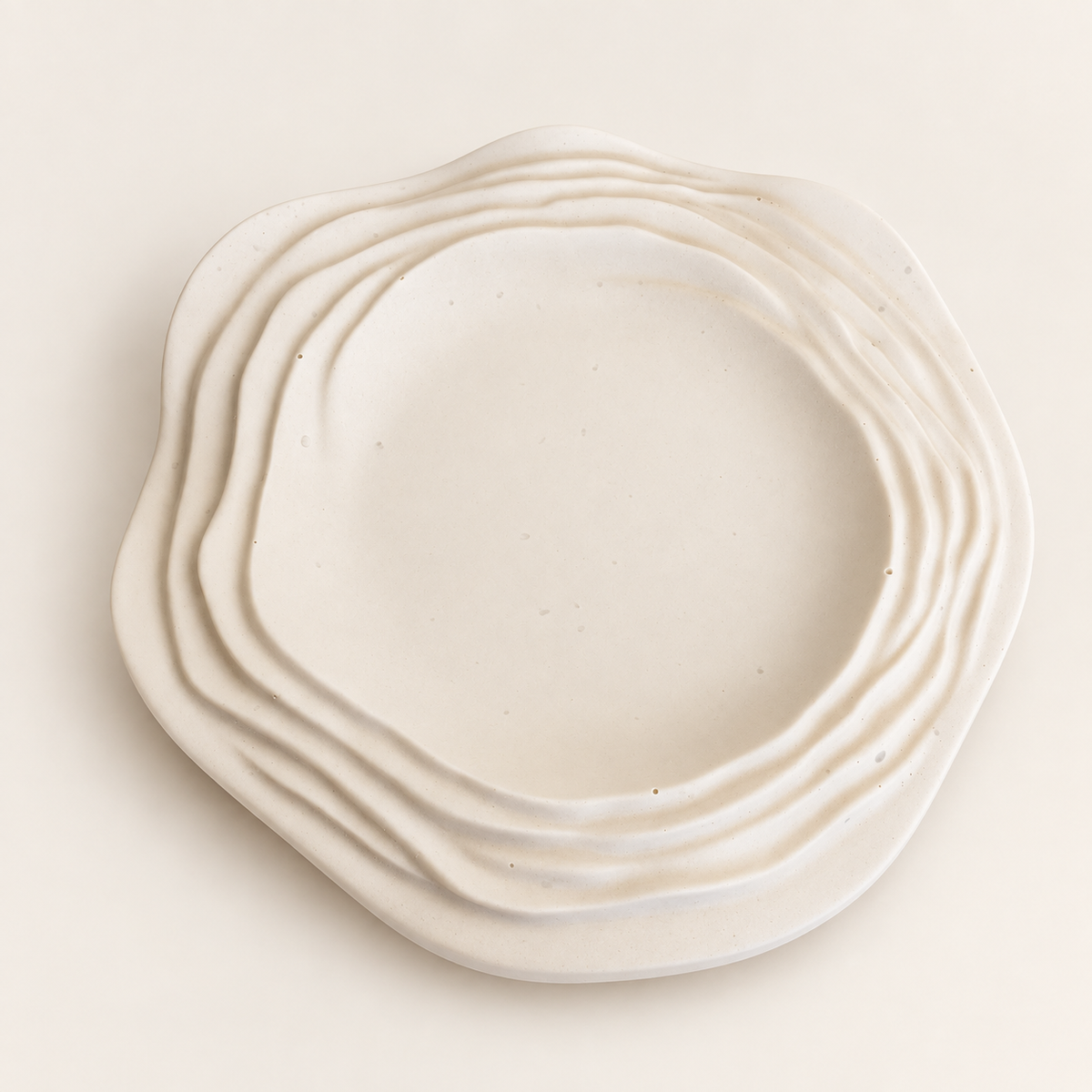 Tray, Water Ripples Jesmonite, Organic Wave Texture Catchall Dish