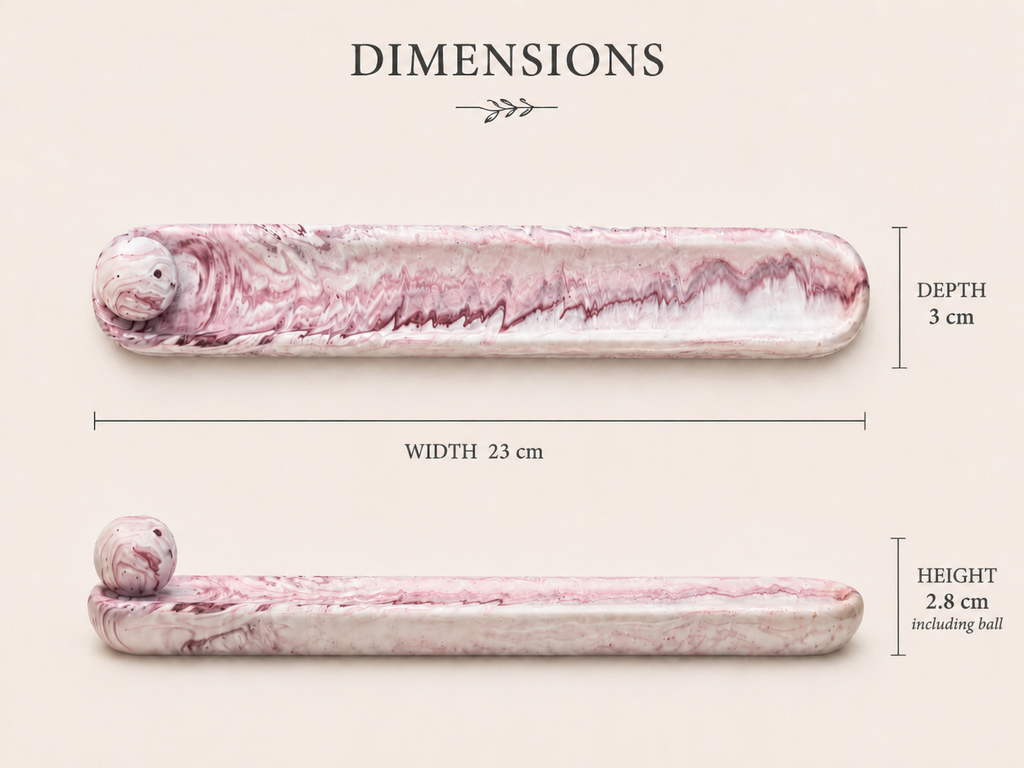 Jesmonite Marble Effect Incense Holder – close-up detail, Croft & Cleo