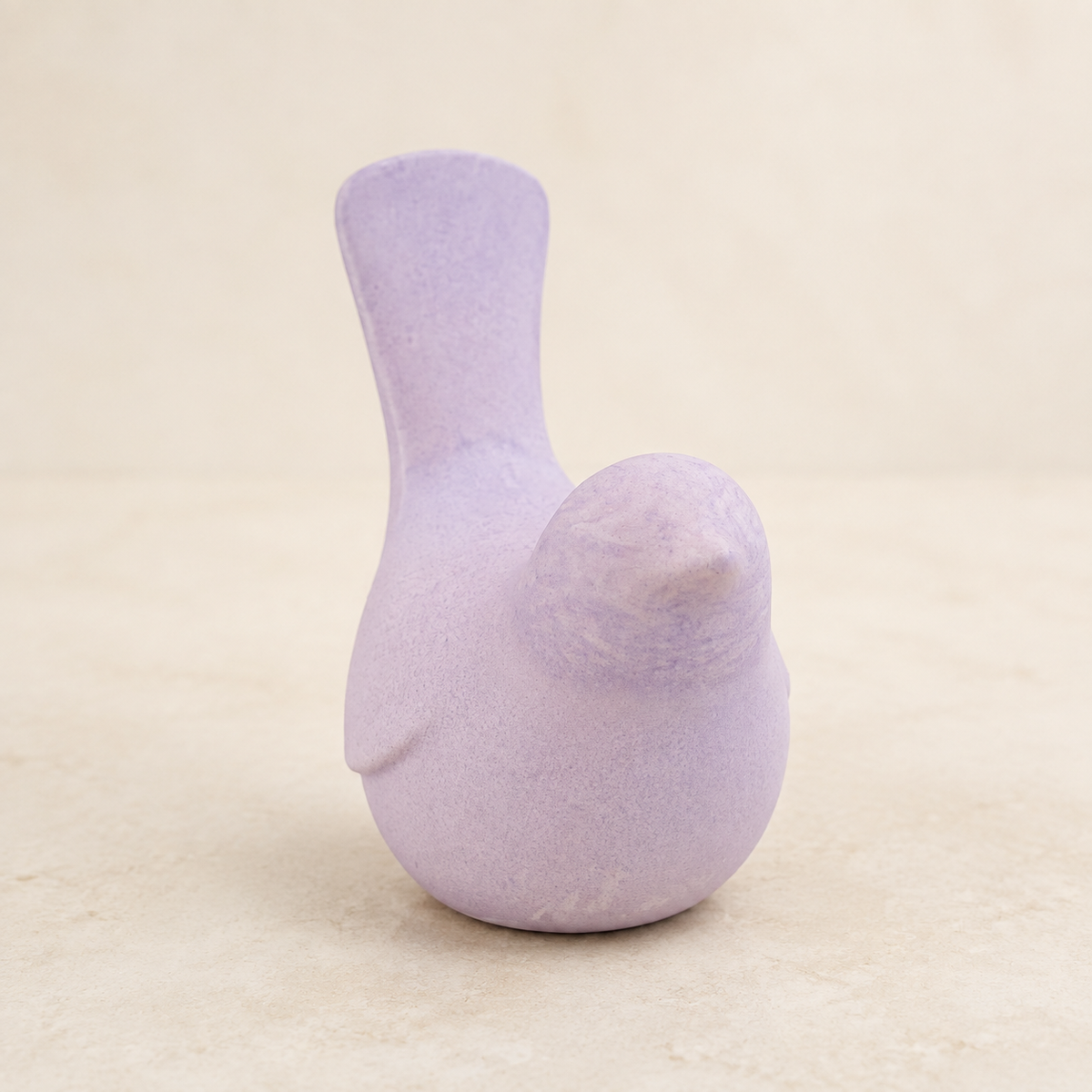 Large Lilac Jesmonite Bird Ornament – alternate angle, Croft & Cleo