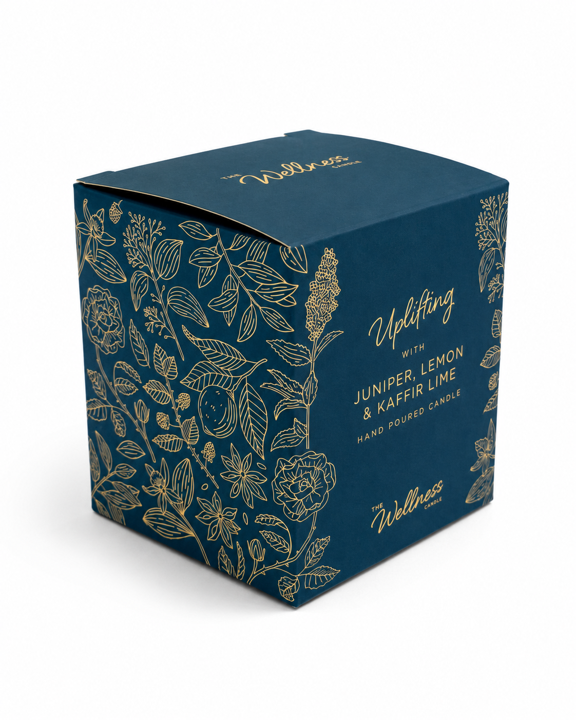 Uplifting Wellness glass candle — alternate angle, Croft & Cleo