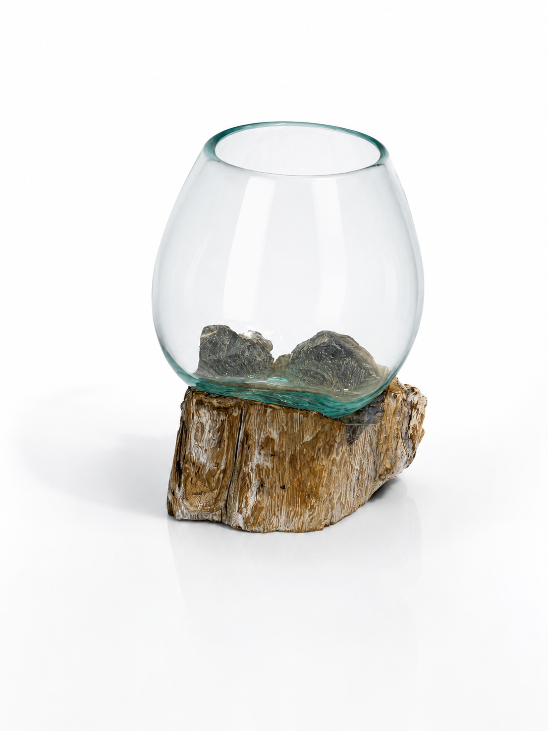 Molten Glass Bowl on Bleached Wood — Large, shown from above, Croft & Cleo