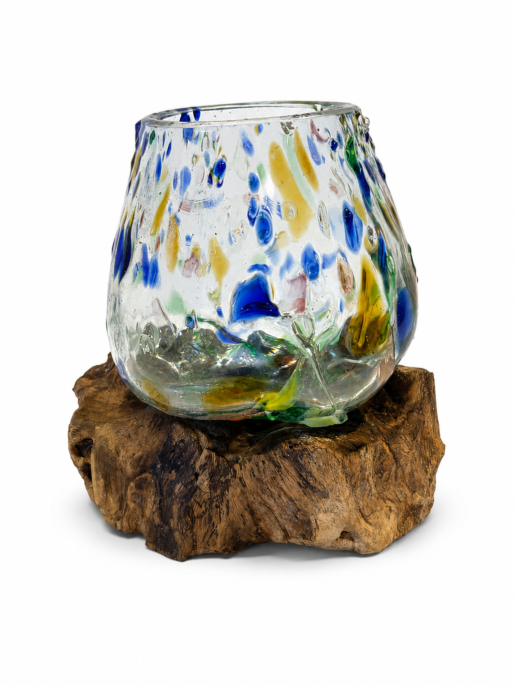 Molten Glass Bowl on Wood — Medium, shown from above, Croft & Cleo