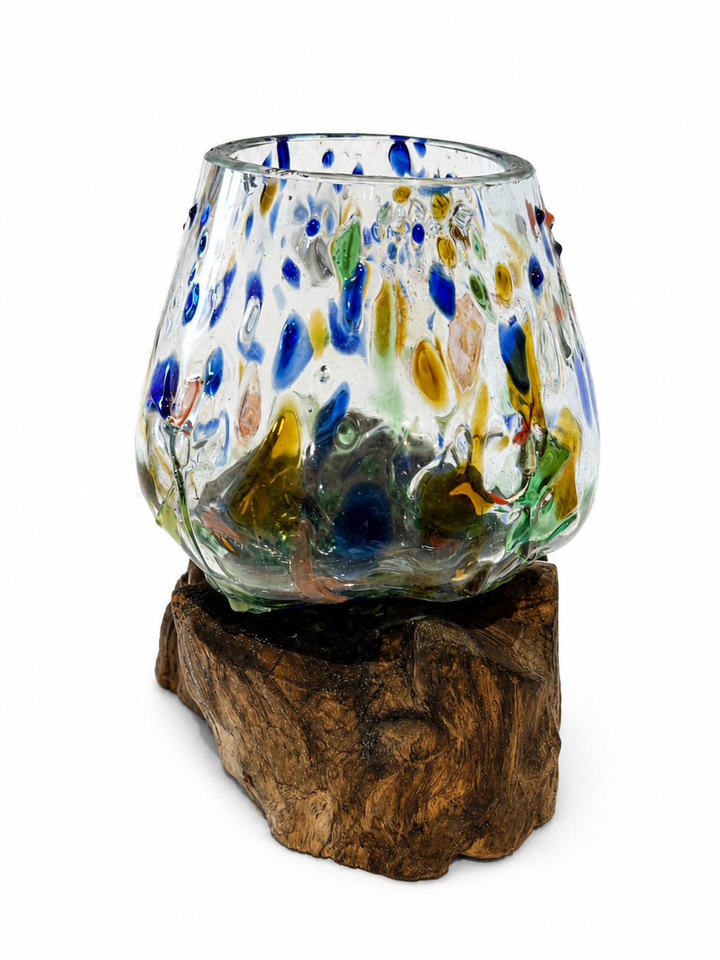 Molten Glass Bowl on Wood — Medium, close-up of molten glass detail, Croft & Cleo