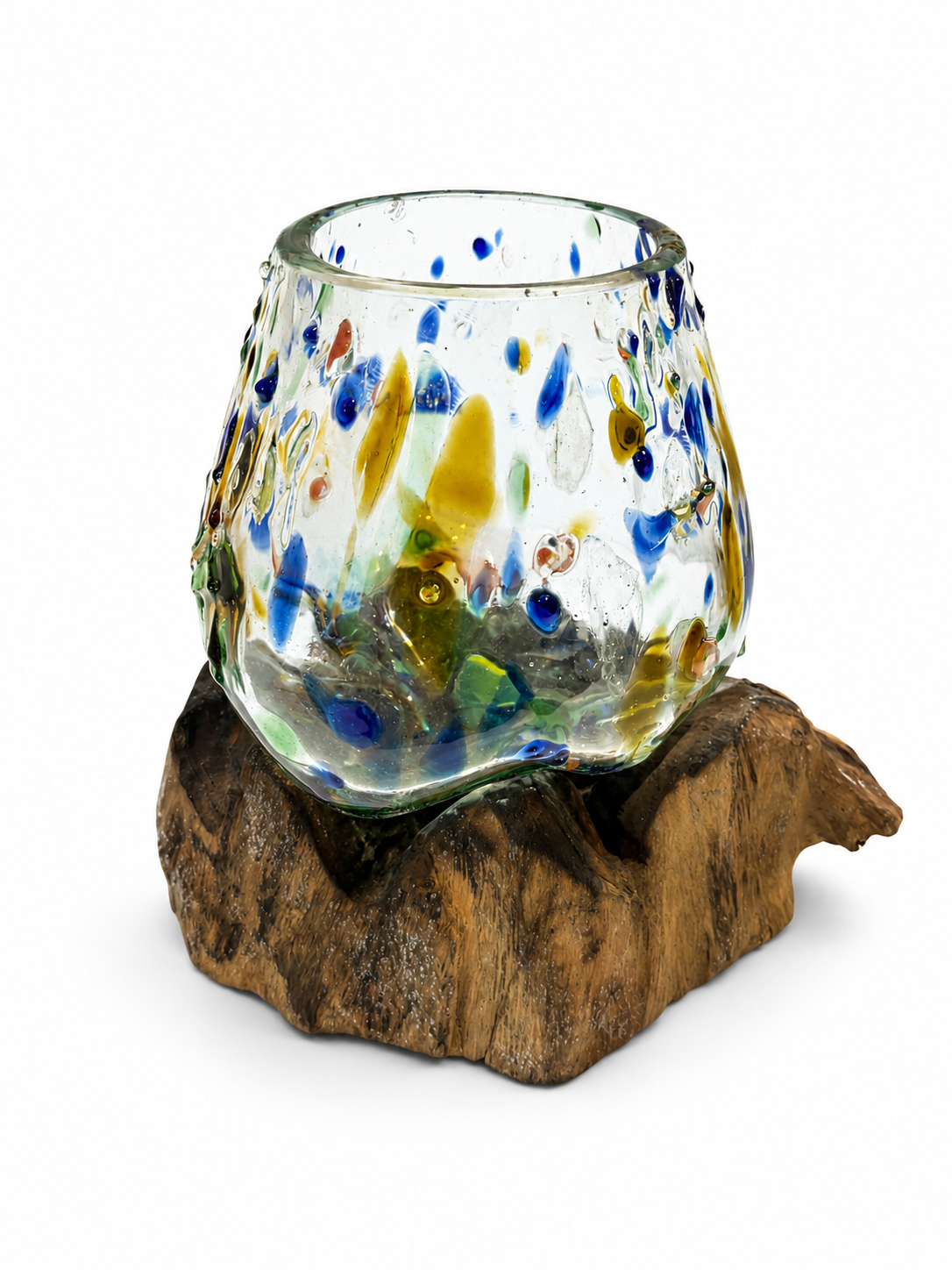 Molten Glass Bowl on Wood — Medium, alternate angle, Croft & Cleo