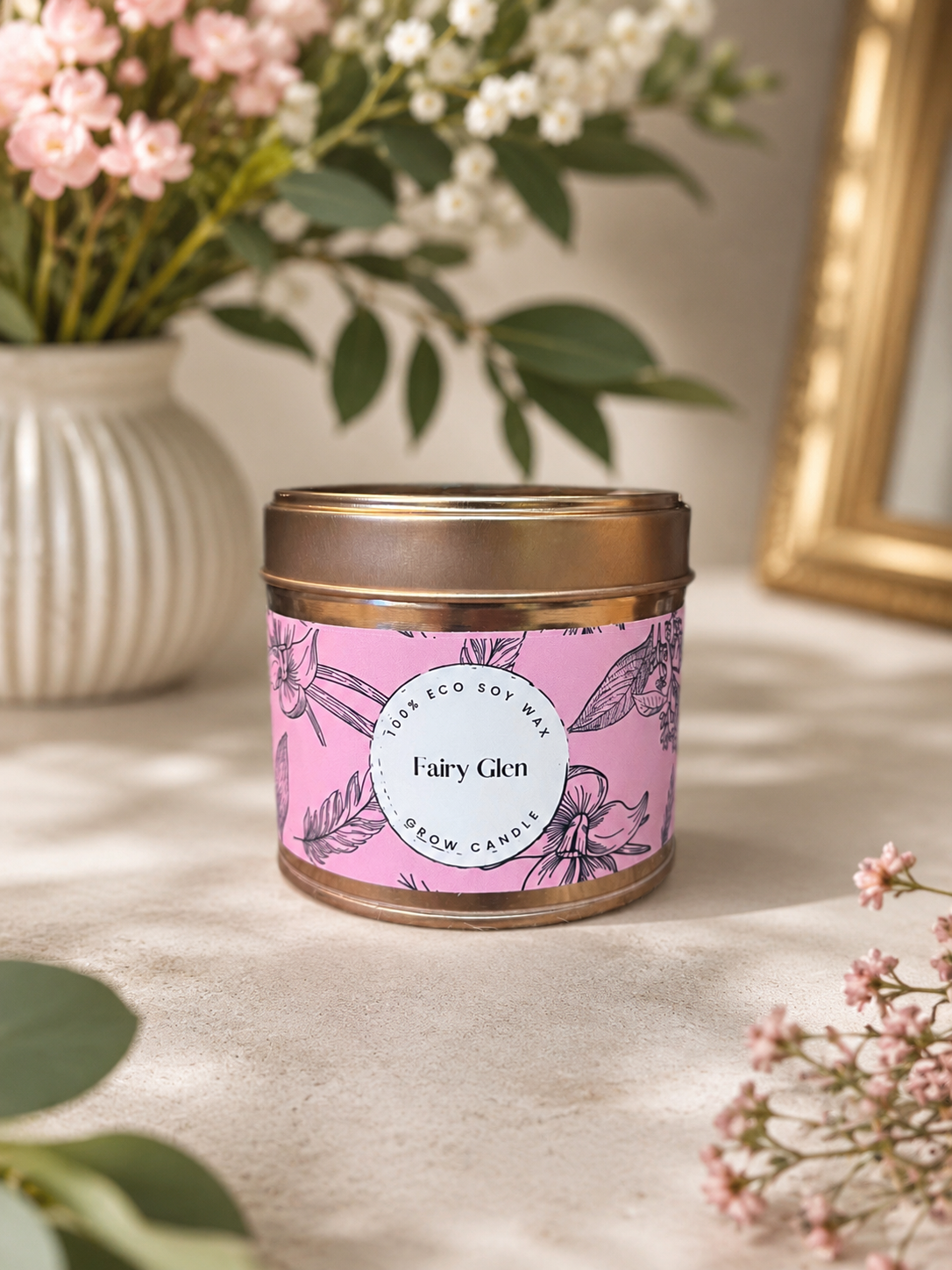 Fairy Glen soy candle — alternate angle, Croft & Cleo