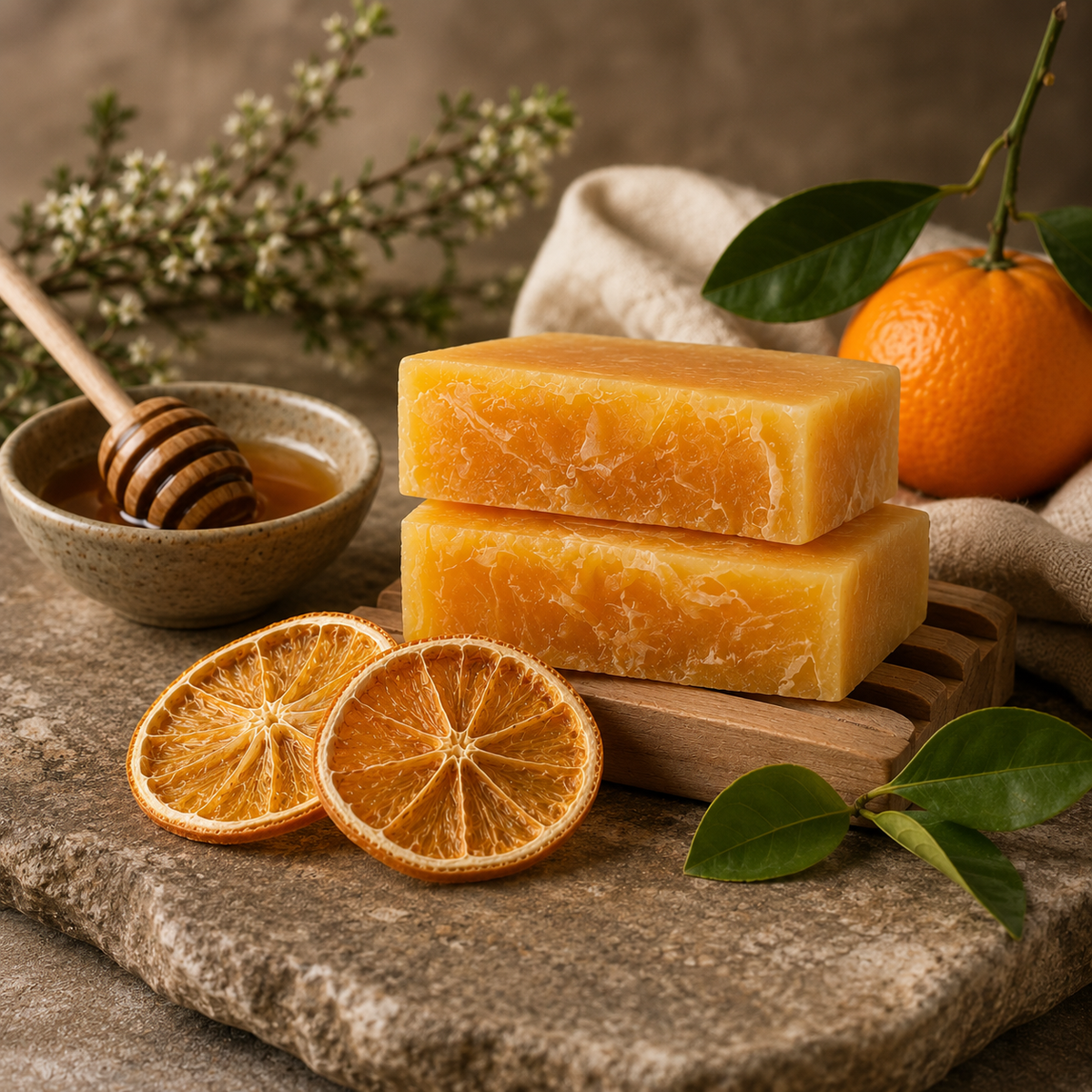 Siabann Scottish Honey Mandarin soap bar