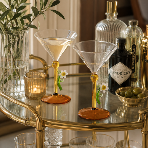 Daisy Stem cocktail glass — styled for entertaining, Croft & Cleo