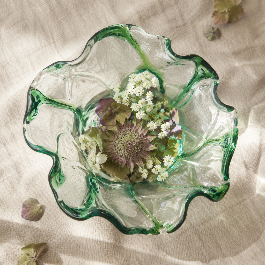 Artisan Recycled Glass Bowl — alternate angle, Croft & Cleo