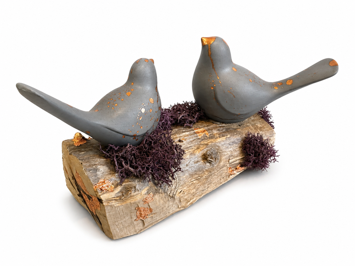 Copper-Leafed Jesmonite on Driftwood Bird Sculpture – packaging and presentation, Croft & Cleo