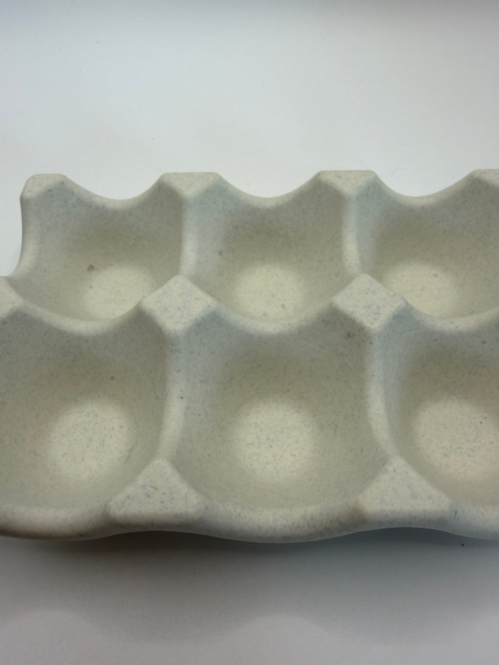 Scalloped Handmade Jesmonite Egg Holder for 6 Eggs – styled lifestyle photo, Croft & Cleo