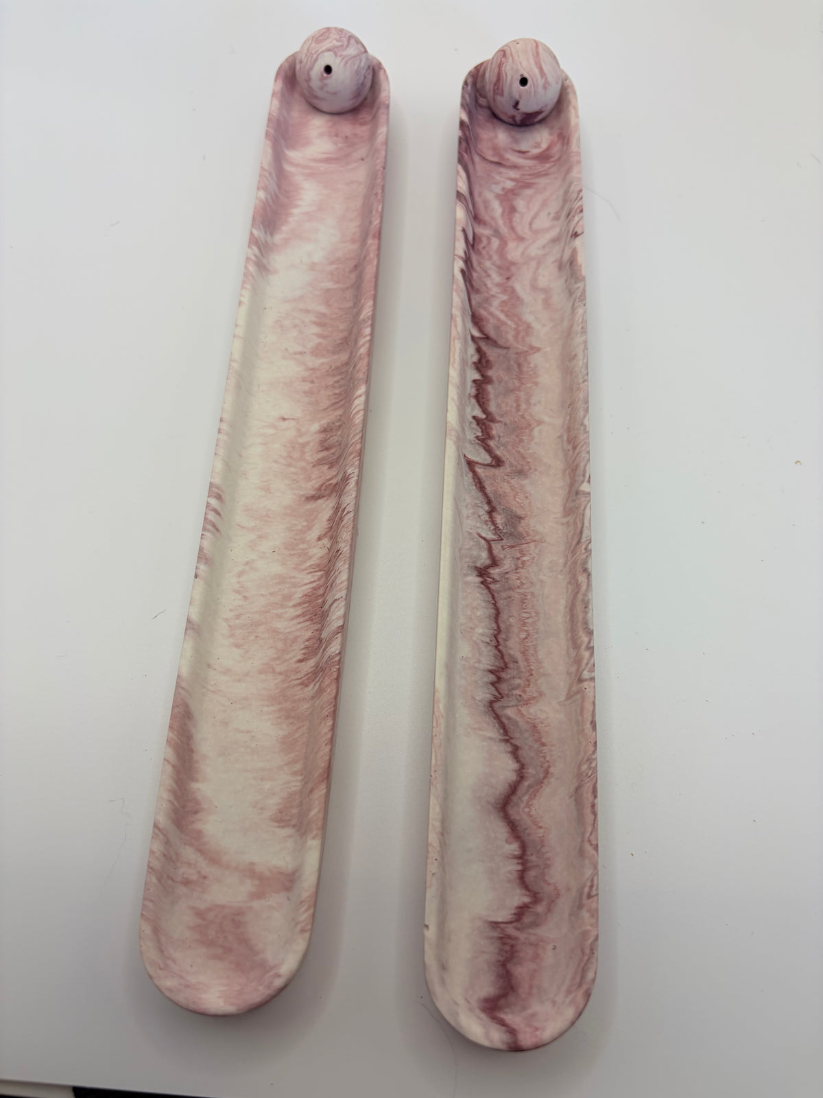 Jesmonite Marble Effect Incense Holder – alternate angle, Croft & Cleo