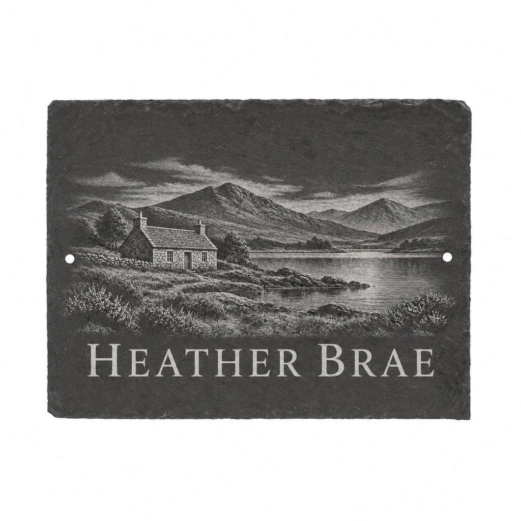 Personalised Slate House Sign or Wall Plaque, 20 x 15cm, Engraved Custom Address Sign, Housewarming Gift
