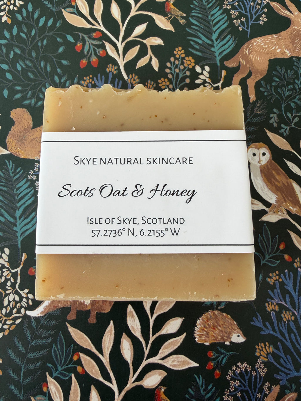 Scots oat and honey soap shown cut and unwrapped — golden honey tones, Siabann by Croft & Cleo