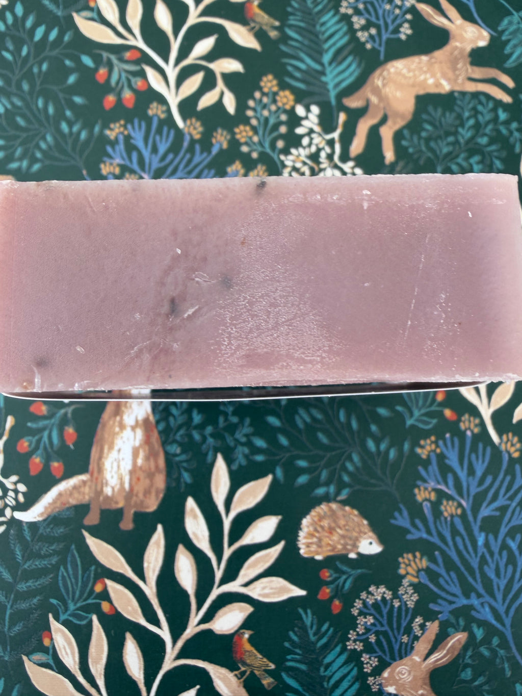 Sloe and bramble soap bar close-up showing rich purple-toned natural texture, Croft & Cleo