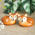 Fox salt and pepper shakers — ceramic woodland fox pair, Croft & Cleo