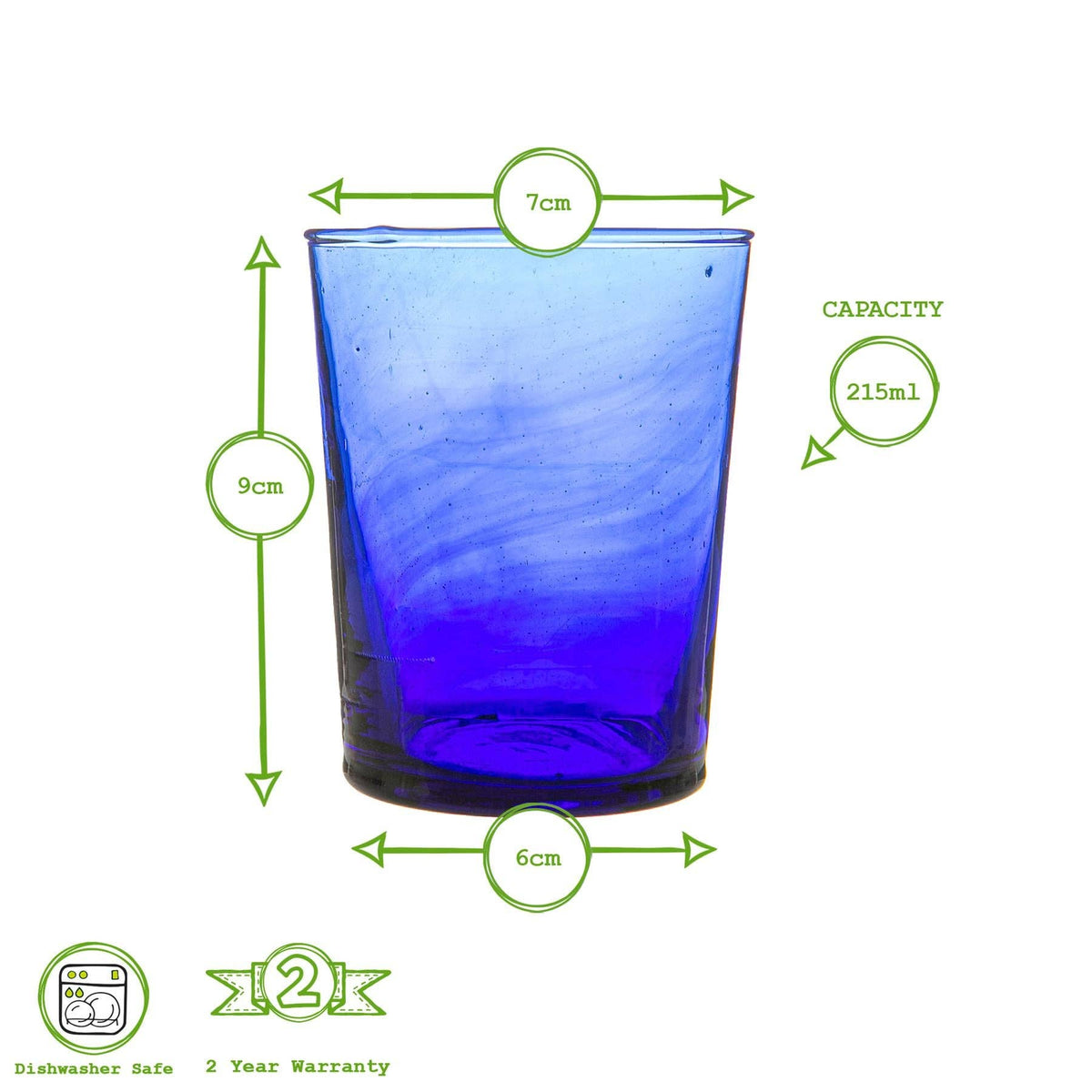 Meknes recycled tumbler glass, 215ml, Moroccan-style, Croft & Cleo